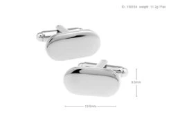 Silver Oval Cufflinks (V-CF56154) 8 Silver Oval Cufflinks (V-CF56154) -Fashion Formal Wear Store V CF56154 3 70457.1535034839