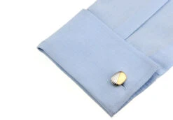 Gold Panel Silver Cufflinks (V-CF63713) -Fashion Formal Wear Store V CF63713 2 29462.1534403637