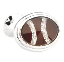 Glass Encased Swarovski® Crystal Oval Cufflinks (V-CF65286)