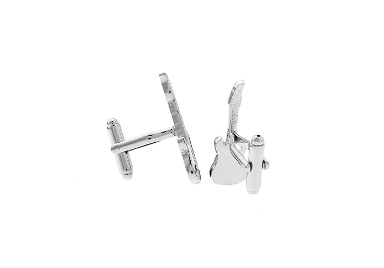 XX-Large Guitar Silver Cufflinks (V-CF70973-S) 4 XX-Large Guitar Silver Cufflinks (V-CF70973-S) - Image 2