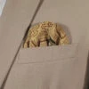 Silk Blend Pre-Folded Fan Design Pocket Square Insert - Gold & Brown -Fashion Formal Wear Store VA PSI 061F new 79505.1673128588