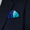 100% Silk Pre-Folded Pocket Square Insert - Teal And Royal -Fashion Formal Wear Store VA PSI 0951Fa 25208.1646760155