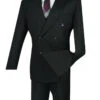 Vinci Black Double-Breasted Suit With Pleated Slacks 1 Vinci Black Double-Breasted Suit With Pleated Slacks -Fashion Formal Wear Store VCI SU DC900 1 B 34896.1523576406