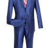 Vinci 2-Button Blue Sheened Suit - Slim Fit -Fashion Formal Wear Store VCI SU S2RK 5 BL 69222.1579819870