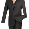 Vinci 2-Button Black Suit With Vest - Slim Fit 2 Vinci 2-Button Black Suit With Vest - Slim Fit -Fashion Formal Wear Store VCI SU SV2900 B 07940.1580773712