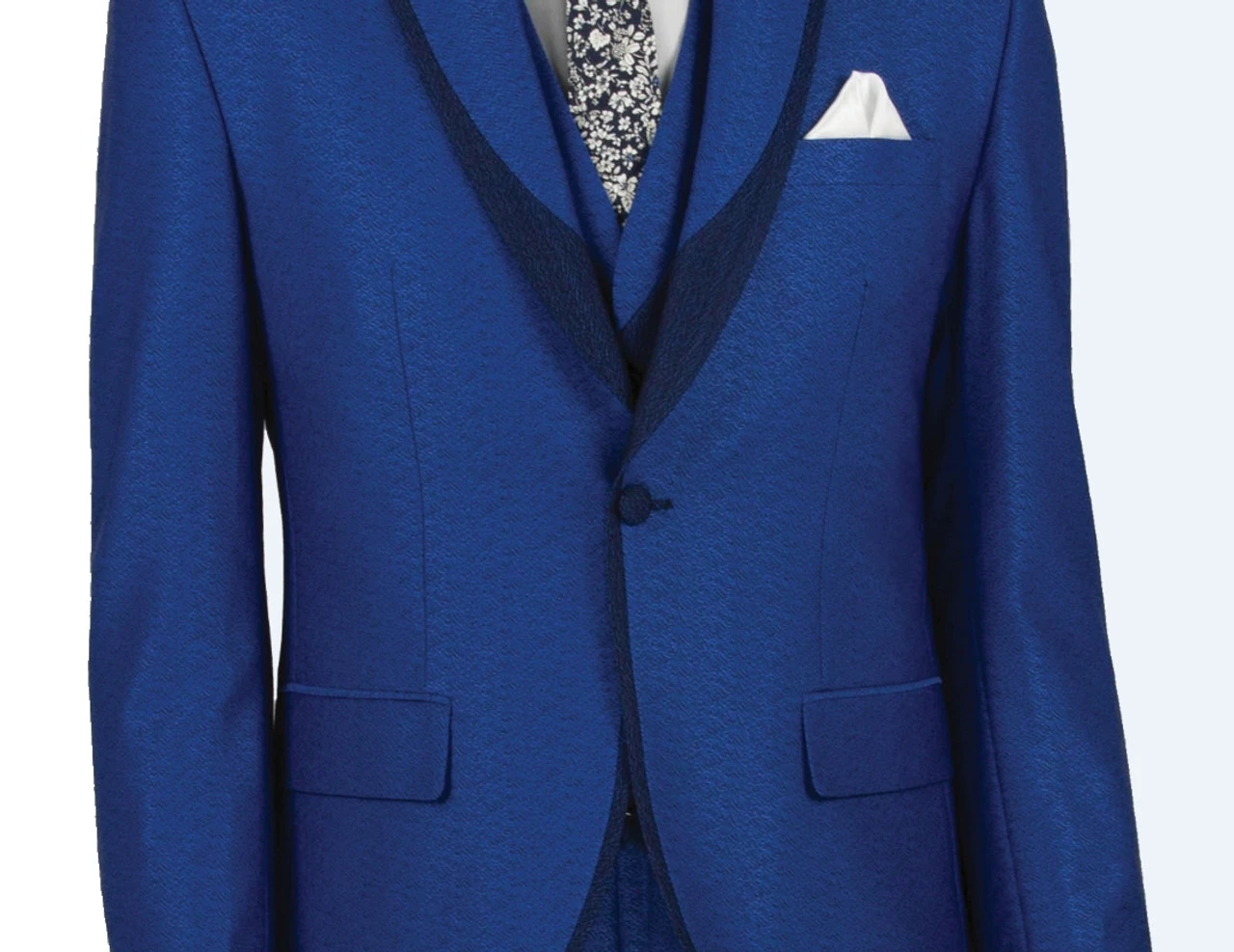 Vinci 3 Piece Fancy Blue And Navy Slim Fit Tuxedo Or Suit 4 Vinci 3 Piece Fancy Blue And Navy Slim Fit Tuxedo Or Suit - Image 2