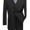 Vinci 2-Button Black Chalk Stripe Suit With Vest - Classic Fit -Fashion Formal Wear Store VCI V2RS 7 B 84482.1545168225