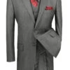 Vinci 2-Button Grey Chalk Stripe Suit With Vest - Classic Fit -Fashion Formal Wear Store VCI V2RS 7 GY 08627.1545170716