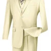 Vinci 2-Button Classic Suit With Vest - Ivory -Fashion Formal Wear Store VCI V2TR IV 09598.1581308331