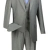 Vinci 2-Button Classic Suit With Vest - Medium Grey 2 Vinci 2-Button Classic Suit With Vest - Medium Grey -Fashion Formal Wear Store VCI V2TR MGY 93689.1581225440