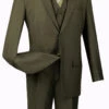 Vinci 2-Button Classic Suit With Vest - Olive - X-Long 1 Vinci 2-Button Classic Suit With Vest - Olive - X-Long -Fashion Formal Wear Store VCI V2TR OV 78300.1581308358