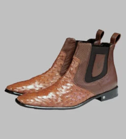 Vestigium Genuine Ostrich Quill & Calf Ankle Dress Boot -Fashion Formal Wear Store VGM 7BV0103 CG 27727.1520024848