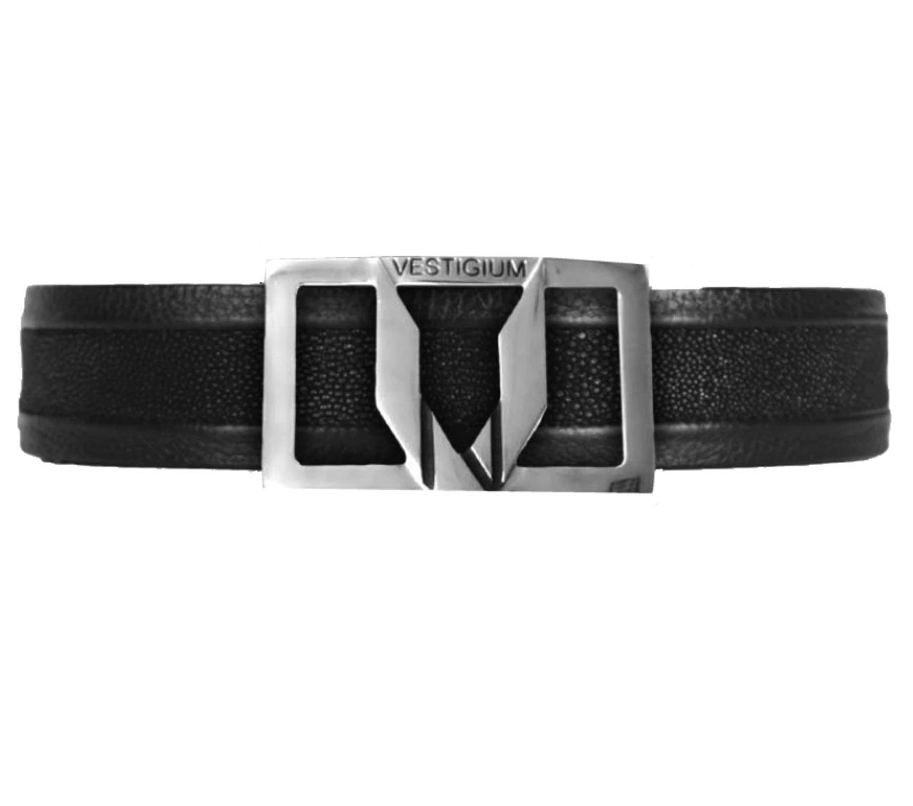 Vestigium Genuine Stingray & Calf Belt - Solid Black 3 Vestigium Genuine Stingray & Calf Belt - Solid Black