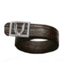 Vestigium Genuine Caiman Belly & Calf Belt - Silver Buckle