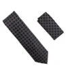 Antonia 100% Silk Tie W/Pocket Square - Black & Charcoal Dots -Fashion Formal Wear Store WTH 510 19038.1672249829