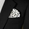 Black Polka Dots On White 100% Cotton Pre-Folded Pocket Square Handkerchief Insert 2 Black Polka Dots On White 100% Cotton Pre-Folded Pocket Square Handkerchief Insert -Fashion Formal Wear Store White Black Dots A 82073.1680204228