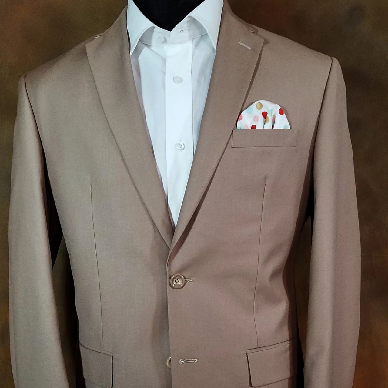 Multi-Colored Dots On White 100% Cotton Pre-Folded Pocket Square Handkerchief Insert 4 Multi-Colored Dots On White 100% Cotton Pre-Folded Pocket Square Handkerchief Insert - Image 2