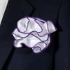 Antonio Ricci 2-in-1 Pouf Round Pocket Square - Dark Purple On White -Fashion Formal Wear Store White Purple a 90252.1657385750