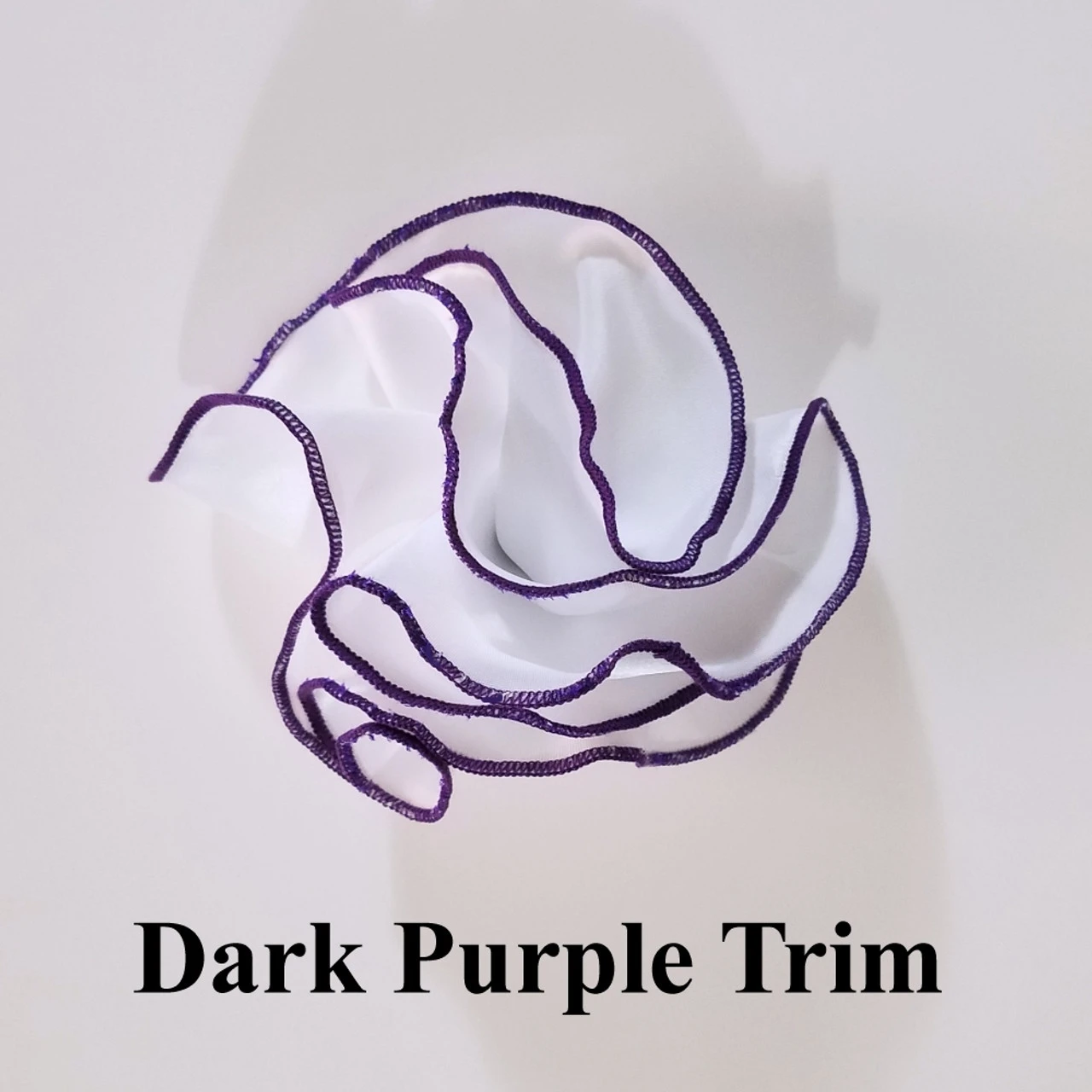 Antonio Ricci 2-in-1 Pouf Round Pocket Square - Dark Purple On White 5 Antonio Ricci 2-in-1 Pouf Round Pocket Square - Dark Purple On White - Image 3