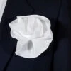 Antonio Ricci 2-in-1 Pouf Round Pocket Square - White On White 2 Antonio Ricci 2-in-1 Pouf Round Pocket Square - White On White -Fashion Formal Wear Store White White a 31276.1657385527