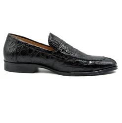 Zelli 100% Caiman Crocodile Italian Penny Long Toe Loafer - Black -Fashion Formal Wear Store ZEL 11 201 B 3 37626.1675113179