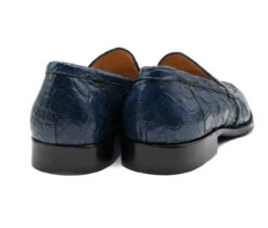 Zelli 100% Caiman Crocodile Italian Penny Long Toe Loafer - Navy Blue -Fashion Formal Wear Store ZEL 11 201 BL 4 20385.1675112352