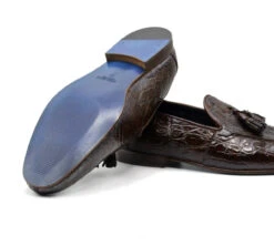 Zelli 100% Caiman Crocodile Italian Tassel Long Toe Loafer - Dark Brown 12 Zelli 100% Caiman Crocodile Italian Tassel Long Toe Loafer - Dark Brown -Fashion Formal Wear Store ZEL 11 215 BR 5 17126.1675195666