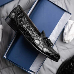 Zelli 100% Caiman Crocodile Italian Tassel Loafer - Black 15 Zelli 100% Caiman Crocodile Italian Tassel Loafer - Black -Fashion Formal Wear Store ZEL 11 582 B 7 59175.1675189674