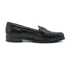 Zelli 100% Caiman Crocodile Italian Buckle Loafer - Black -Fashion Formal Wear Store ZEL 11 593 B 2 19352.1675194011