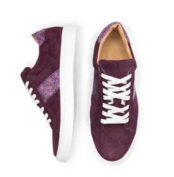 Zelli 100% Genuine Python & Suede Sneaker - Bordeaux -Fashion Formal Wear Store ZEL 66 100 BGD 3 12914.1677189407