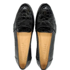 Zelli 100% Caiman Crocodile Italian Penny Loafer - Black 14 Zelli 100% Caiman Crocodile Italian Penny Loafer - Black -Fashion Formal Wear Store ZEL CRC 11 119 B 6 52497.1675107374