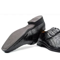 Zelli Italian 100% Genuine Ostrich Quill Monk Strap Dress Shoe -Fashion Formal Wear Store ZEL LHT 53 504 b 4 81799.1676663952