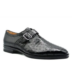 Zelli Italian 100% Genuine Ostrich Quill Monk Strap Dress Shoe -Fashion Formal Wear Store ZEL LHT 53 504 b 6 52594.1676663951