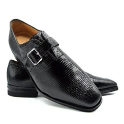 Zelli 100% Genuine Lizard Monk Strap Italian Dress Shoe