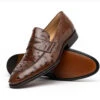 Zelli Italian Long Toe Penny Loafer In Genuine Ostrich Quill -Fashion Formal Wear Store ZEL OST 13 500 80801.1676659737