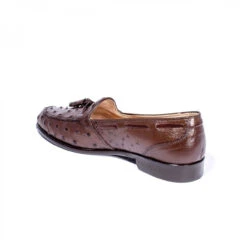 Zelli Genuine Ostrich Quill Tassel Low Vamp Italian Loafer -Fashion Formal Wear Store ZEL OST 13 581 BR 3 62268.1519845518