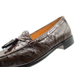 Zelli Genuine Ostrich Quill Tassel Low Vamp Italian Loafer -Fashion Formal Wear Store ZEL OST 13 581 br6 93617.1676492332