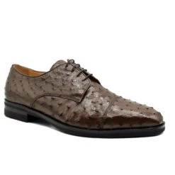 Zelli Italian 100% Genuine Ostrich Quill Cap Toe Dress Shoe -Fashion Formal Wear Store ZEL OST 23 538 br 3 66112.1676671220