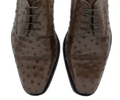 Zelli Italian 100% Genuine Ostrich Quill Cap Toe Dress Shoe -Fashion Formal Wear Store ZEL OST 23 538br 4 57866.1676671221