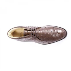 Zelli 100% Genuine Ostrich Quill Ankle Tie Chukka Boot -Fashion Formal Wear Store ZEL OST 43 594 3 02733.1676658131