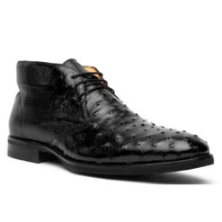 Zelli 100% Genuine Ostrich Quill Ankle Tie Chukka Boot -Fashion Formal Wear Store ZEL OST 43 594 b e 84255.1676658131