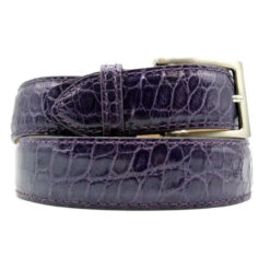 Zelli Genuine Alligator Dress Belt - Purple