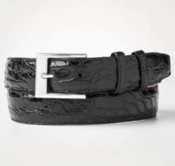 Zelli Genuine Caiman Crocodile Italian Dress Belt