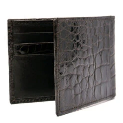 Zelli Genuine Crocodile Bi-Fold Wallet - Dark Brown -Fashion Formal Wear Store ZELW 81 540 2 93322.1677015433