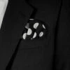 Large Black Polka Dots - 100% Cotton Pre-Folded Pocket Square Insert -Fashion Formal Wear Store bigdots a 38929.1652992107