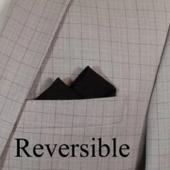 100% Linen Pre-Folded Pocket Square Handkerchief Insert - Black 2 Point -Fashion Formal Wear Store black linen 2 96034.1682361392