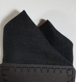 100% Linen Pre-Folded Pocket Square Handkerchief Insert - Black 2 Point -Fashion Formal Wear Store black linen 3 99967.1682361409