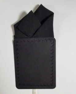100% Linen Pre-Folded Pocket Square Handkerchief Insert - Black 2 Point -Fashion Formal Wear Store black linen 5 43650.1682361375
