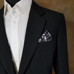100% Silk Pre-Folded Point Design Pocket Square Insert - Black & White Floral 8 100% Silk Pre-Folded Point Design Pocket Square Insert - Black & White Floral -Fashion Formal Wear Store blackfloral point2 79805.1643134084