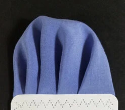 Men's Blue Silk & Linen Pre-Folded Pocket Square Insert - Fan Design -Fashion Formal Wear Store blue SILK LINEN FAN5 08818.1644003334